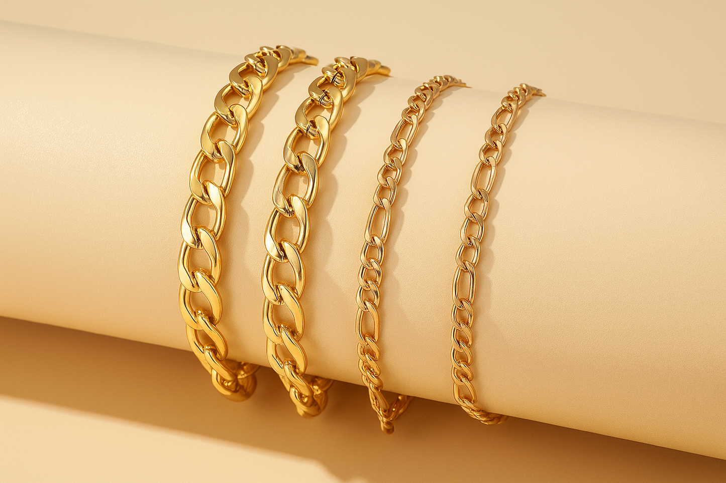Gold Toned and Gold-Plated Trendy Stackable Bracelet (Pack of 4)