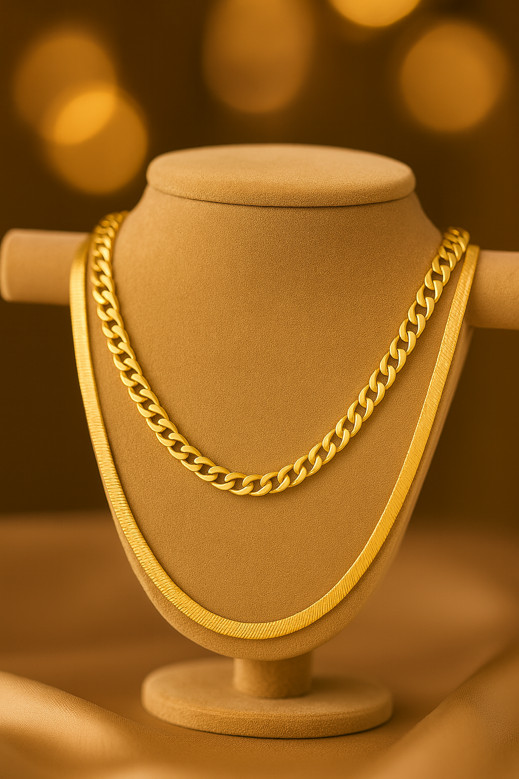 Gold-Plated Anti Tarnish Chain Layered Necklace
