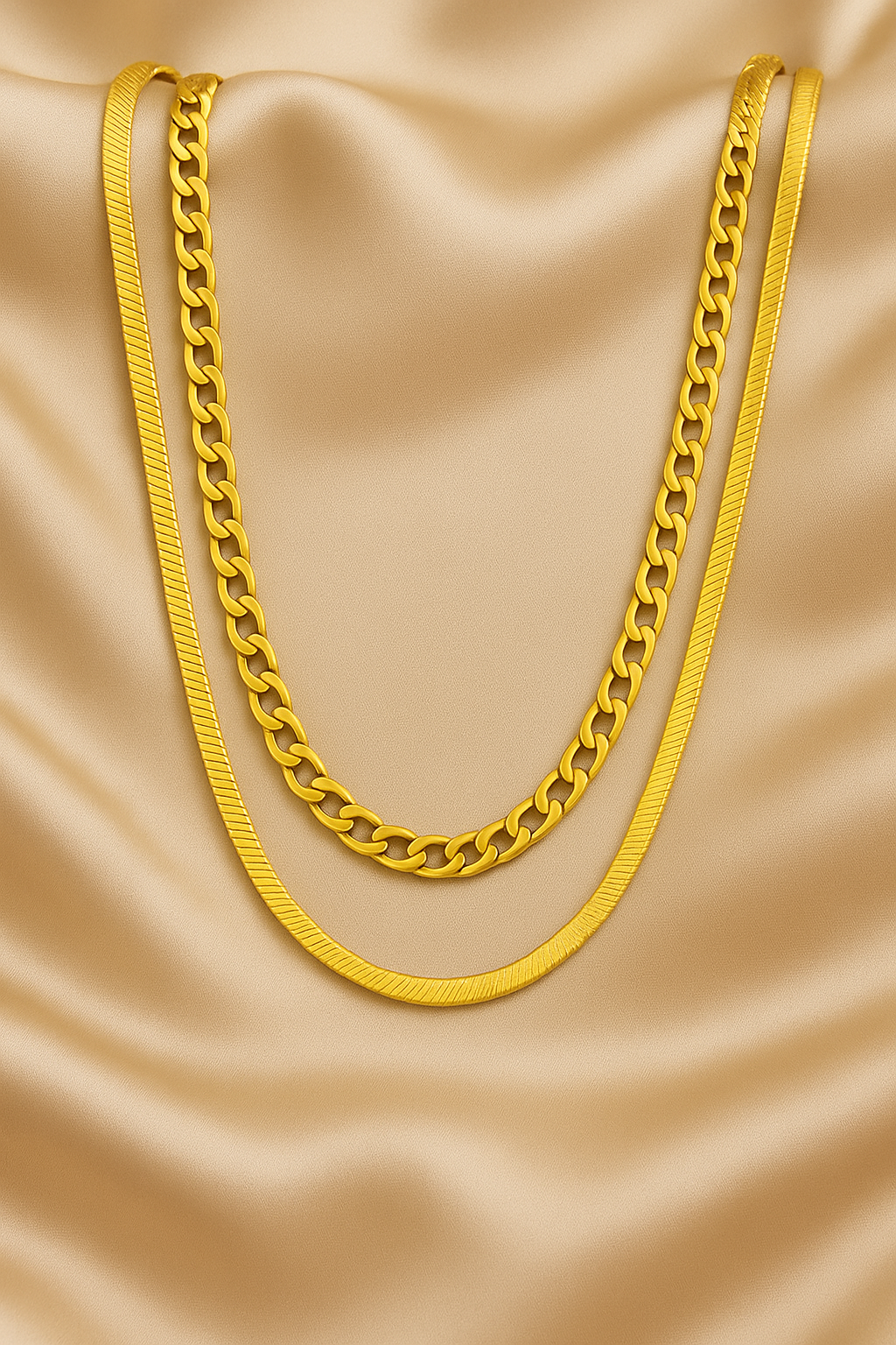 Gold-Plated Anti Tarnish Chain Layered Necklace