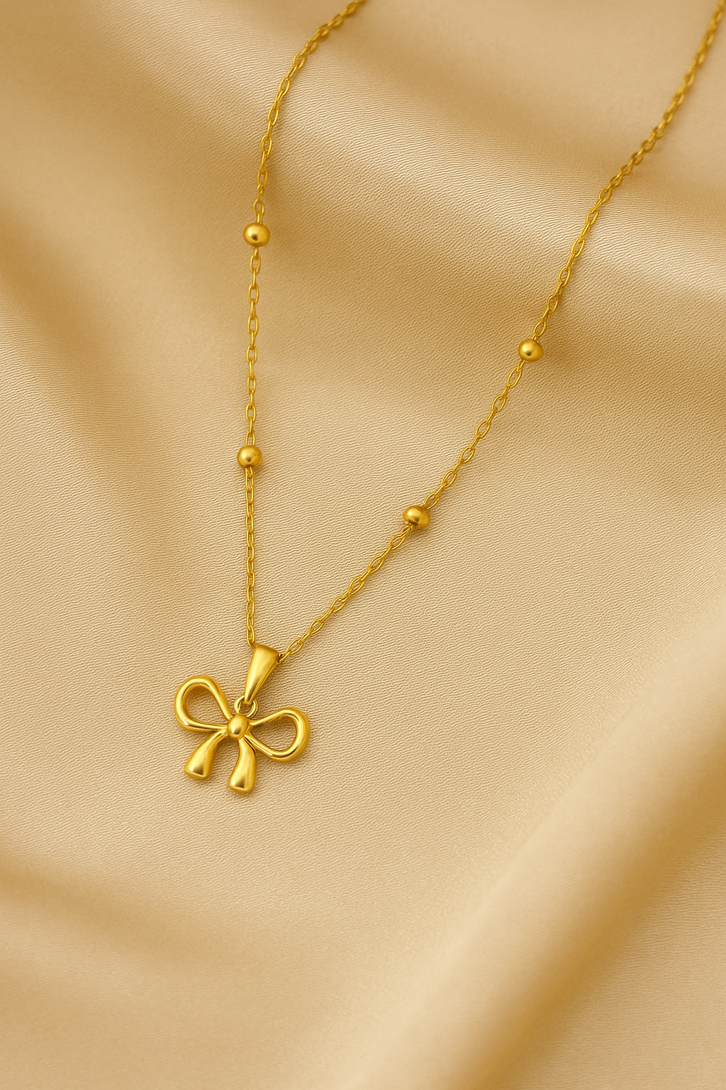 Gold-Plated Anti Tarnish Stainless Steel Infinity Bow Pendant