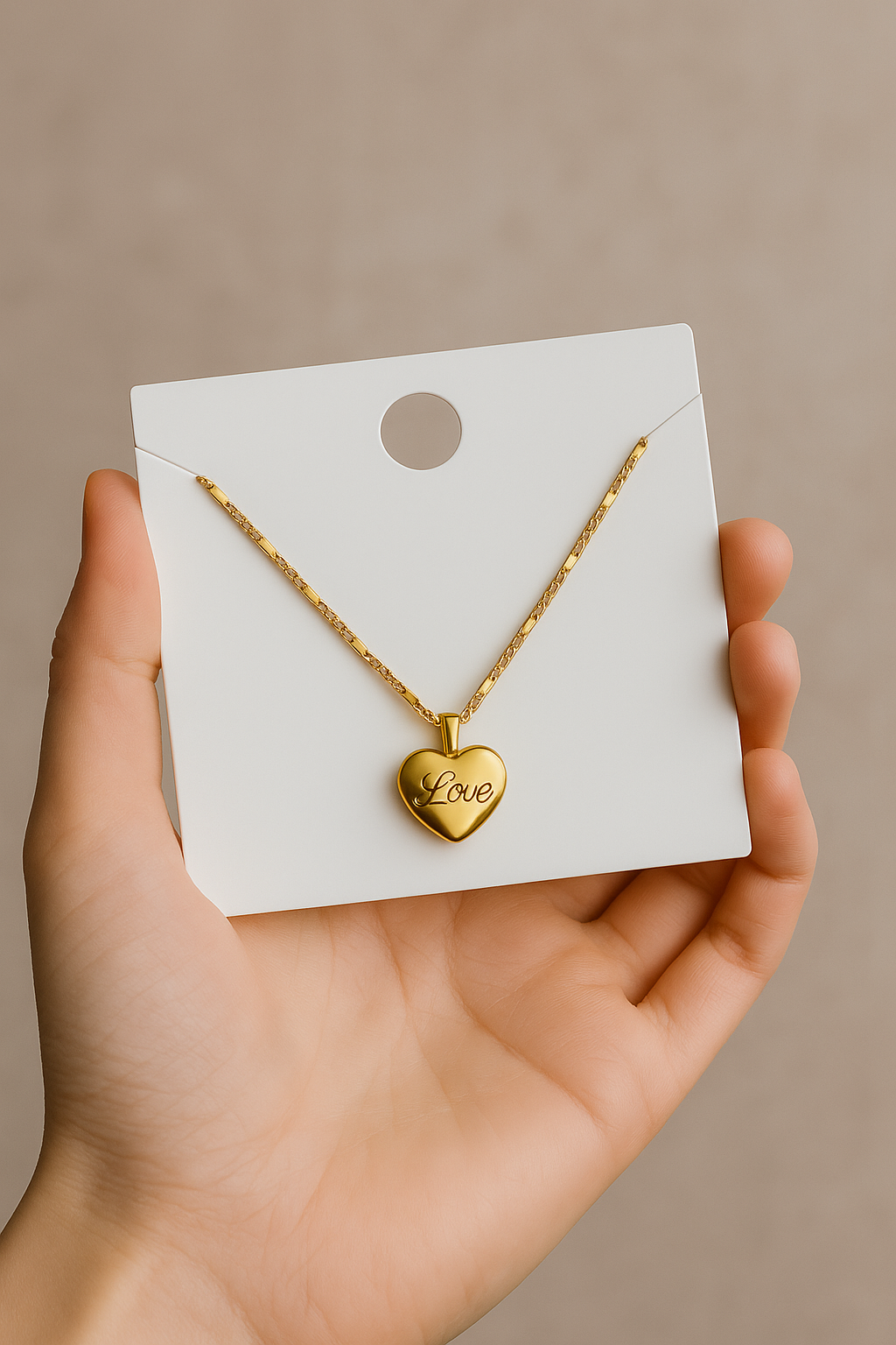 Gold Plated Stainless Steel Anti Tarnish Heart Themed Pendant For Women