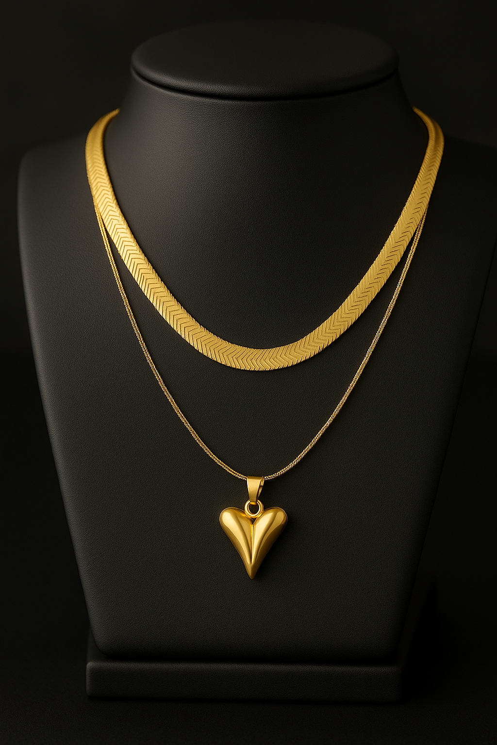Gold-Plated Anti Tarnish Heart Themed Layered Necklace