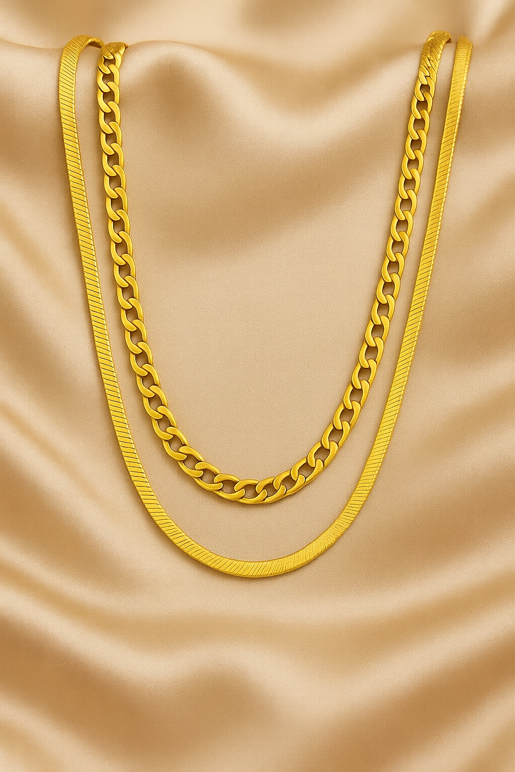 Gold-Plated Anti Tarnish Chain Layered Necklace
