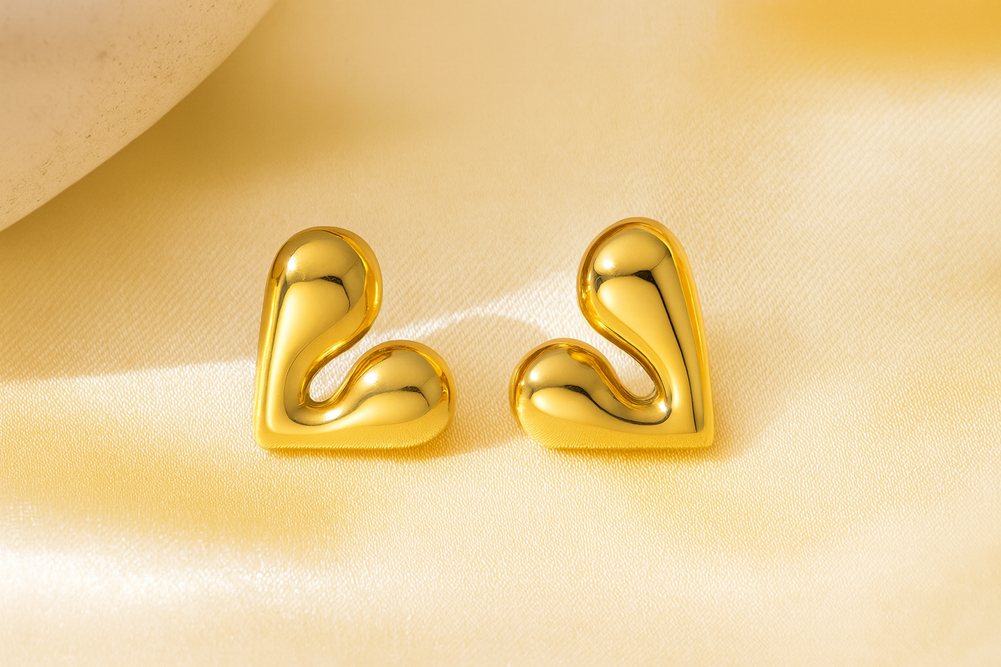 Gold Plated Anti Tarnish Heart Theme Earrings