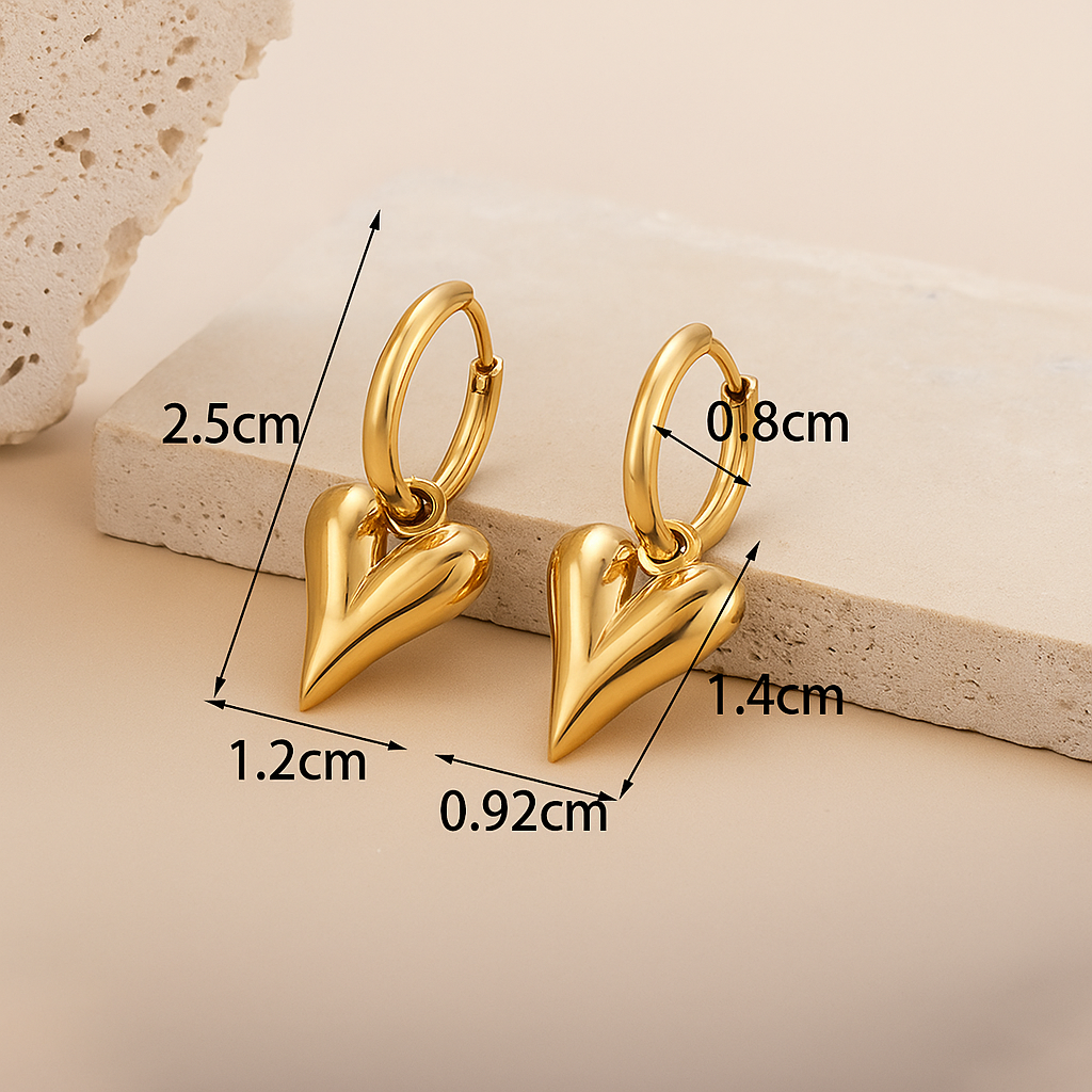Gold-Plated Anti Tarnish Heart Themed Jewellery Set