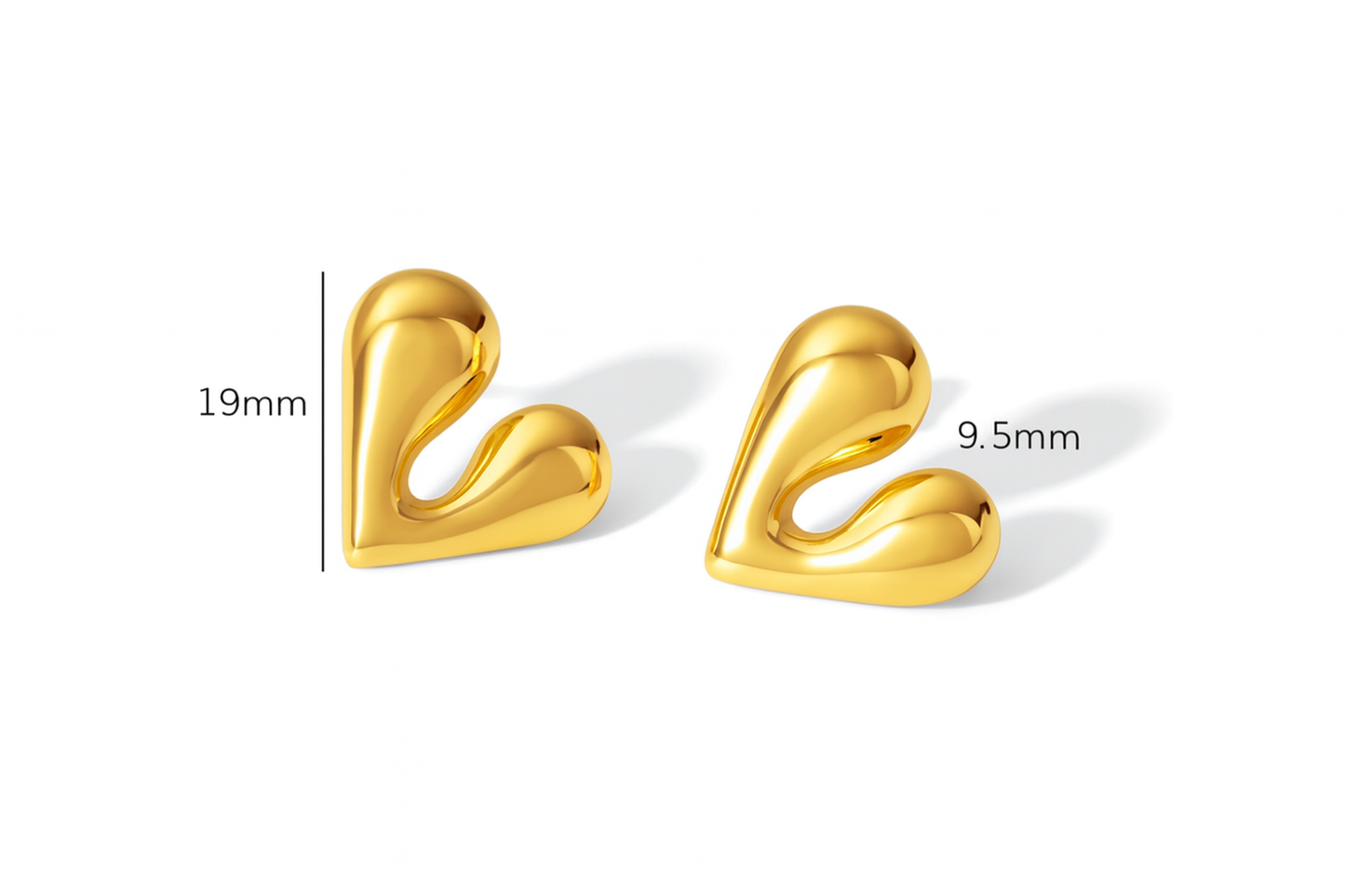 Gold Plated Anti Tarnish Heart Theme Earrings