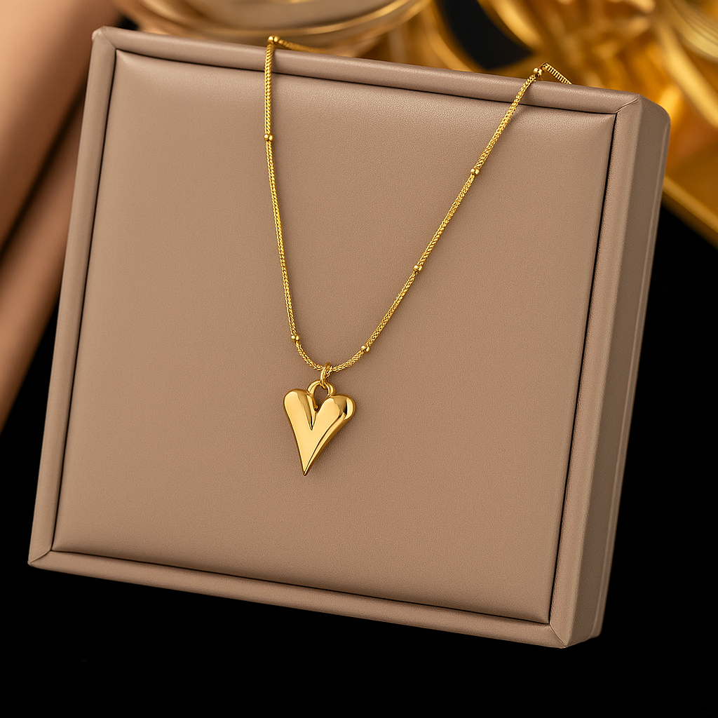 Gold-Plated Anti Tarnish Heart Themed Jewellery Set