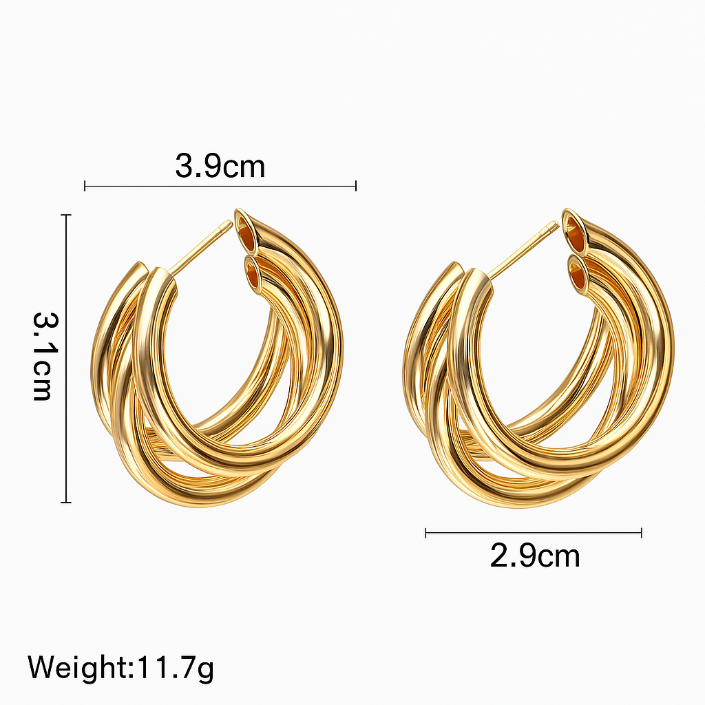 Gold & Silver Plated Contemporary Hoop Earrings