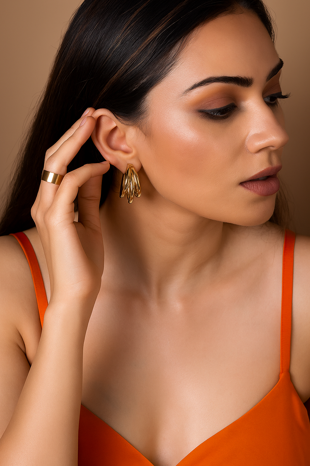 Gold & Silver Plated Contemporary Hoop Earrings